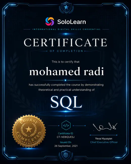 SQL Certificate