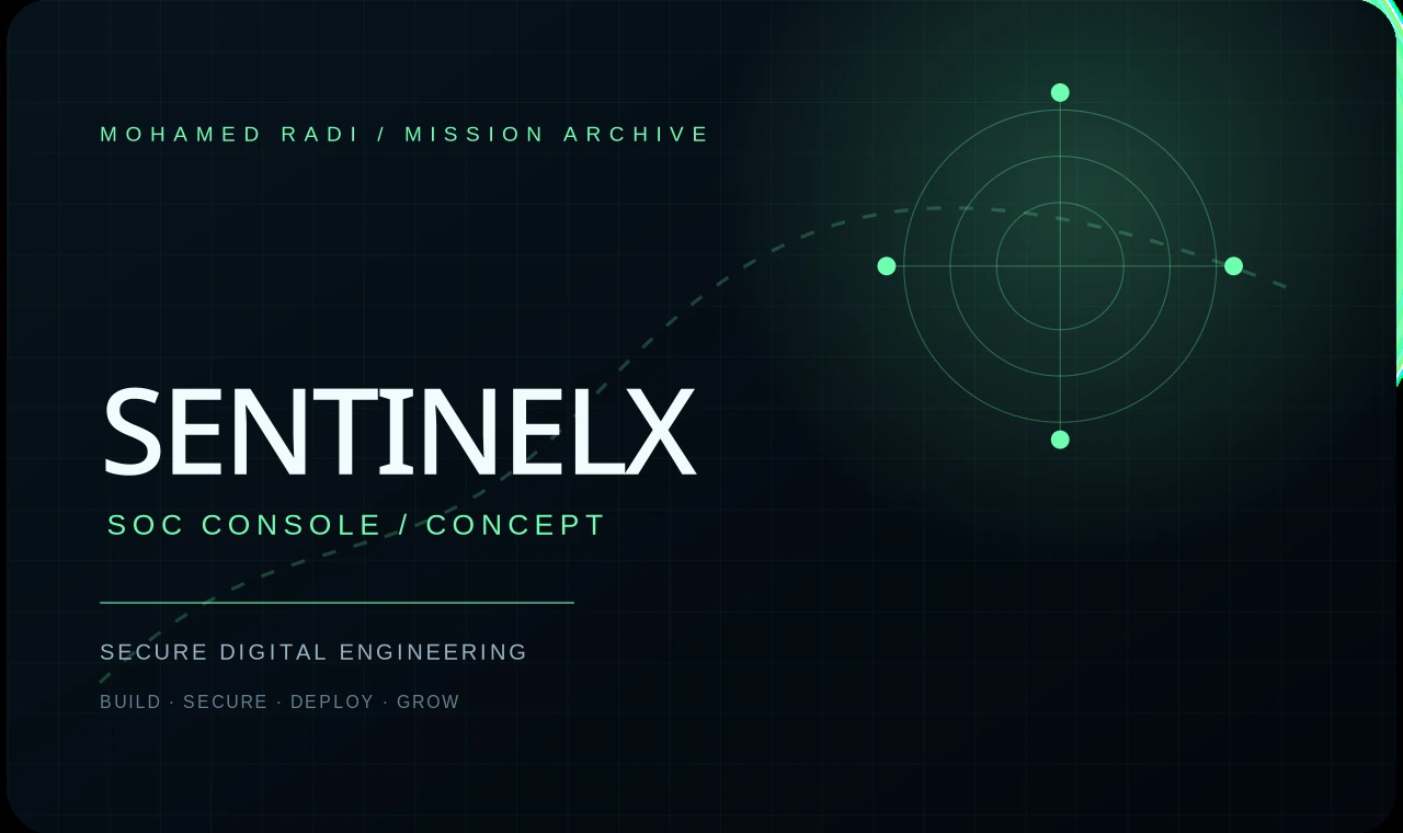 SentinelX SOC console concept cover