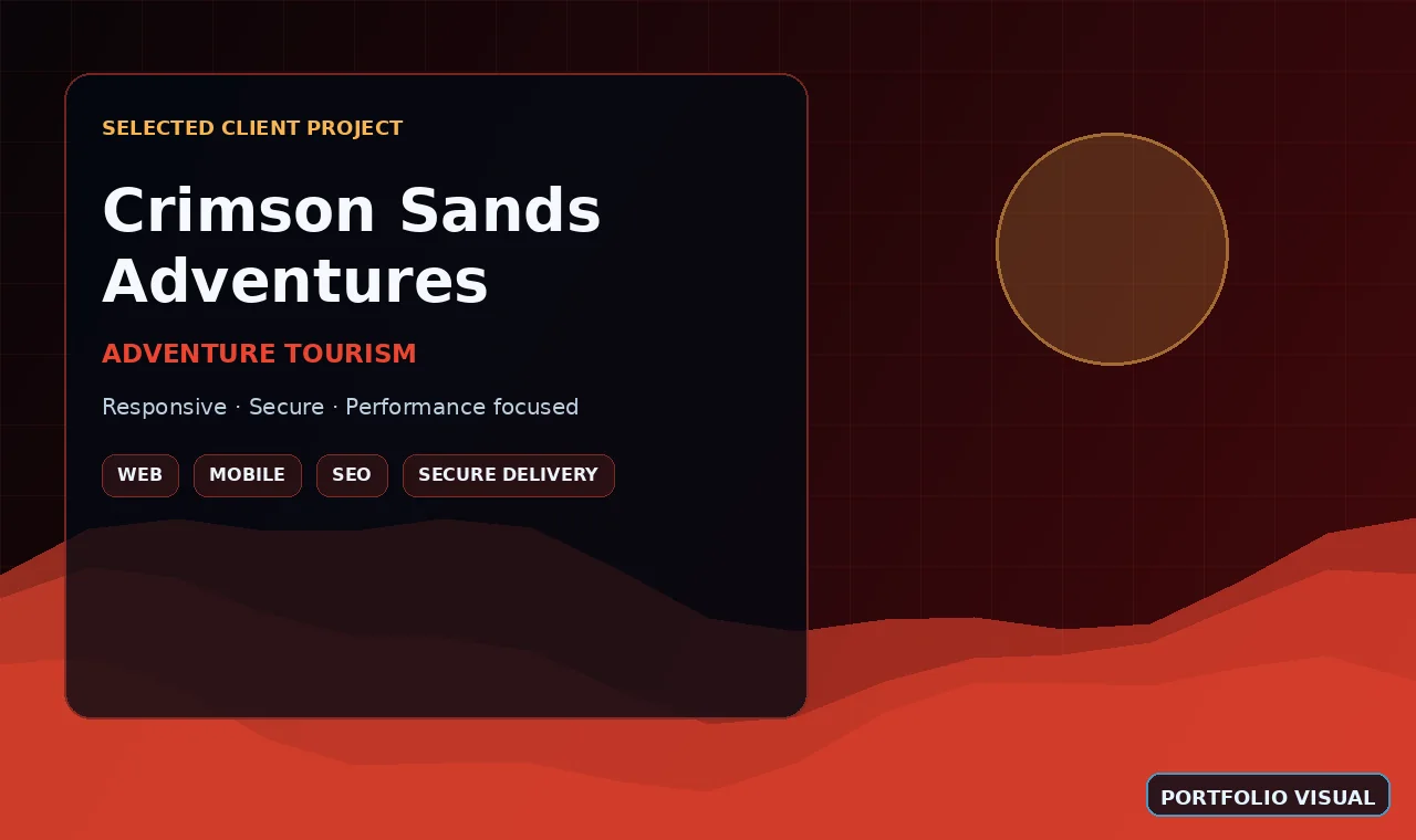 مشروع Crimson Sands Adventures portfolio visual