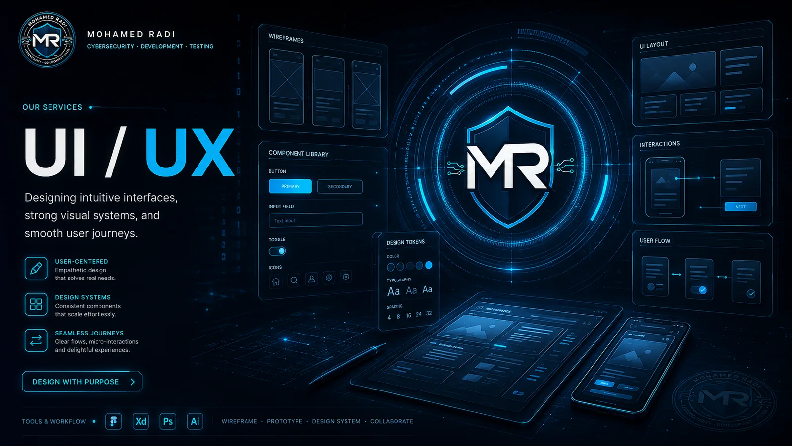 UI UX design system branded interface visual