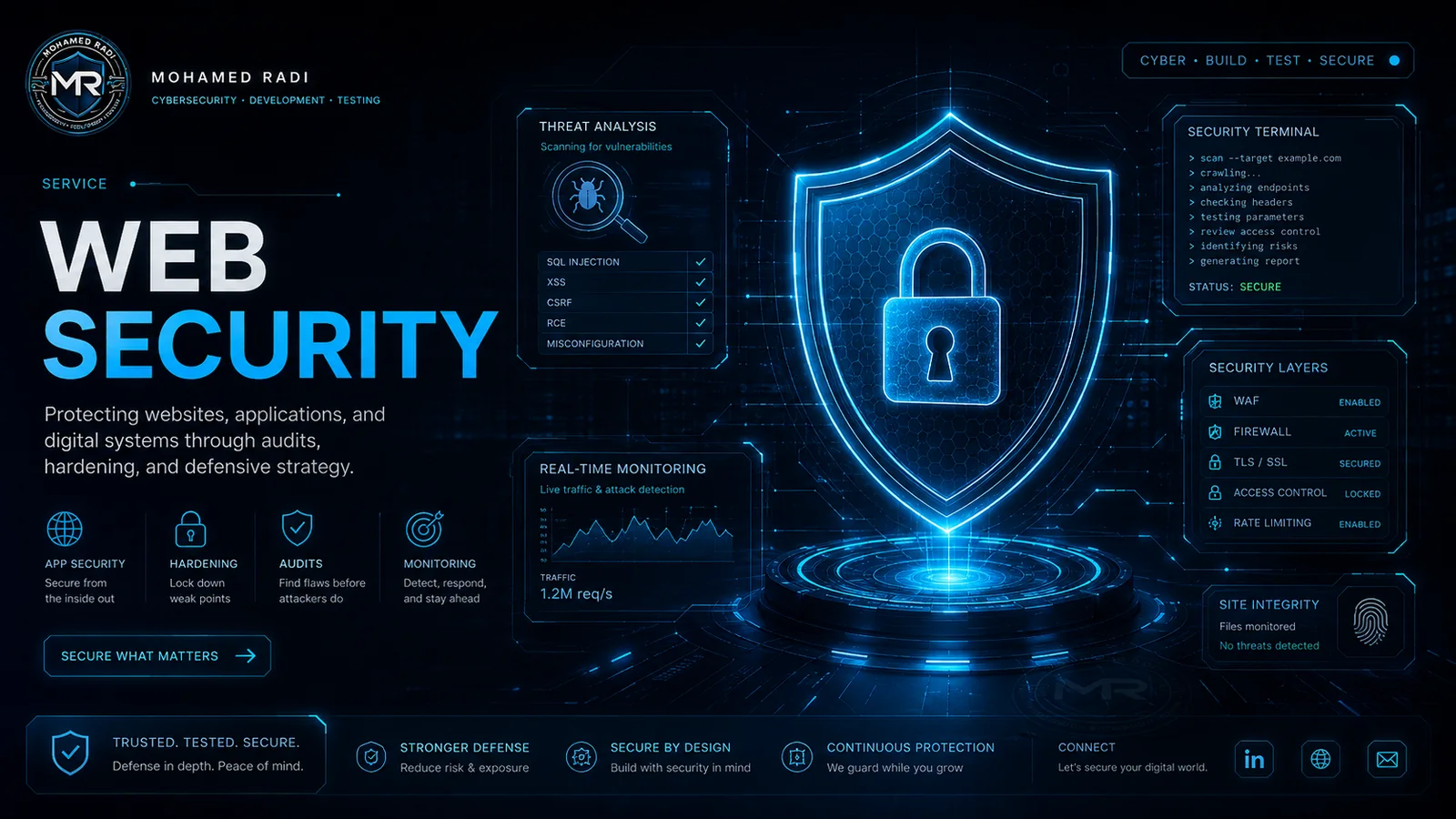 Web security defensive service visual